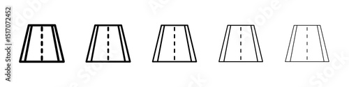 Road icon graphic set. trendy stroke line style