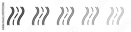 Road icon graphic set. trendy stroke line style