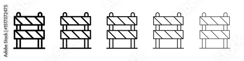 Roadblock icon graphic set. trendy stroke line style