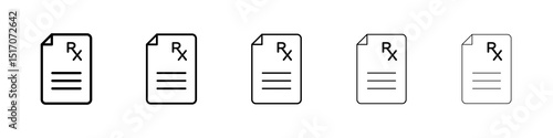 RX icon graphic set. trendy stroke line style