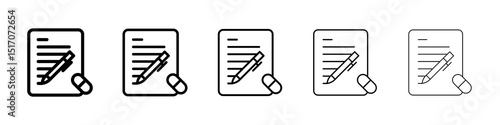 RX icon graphic set. trendy stroke line style