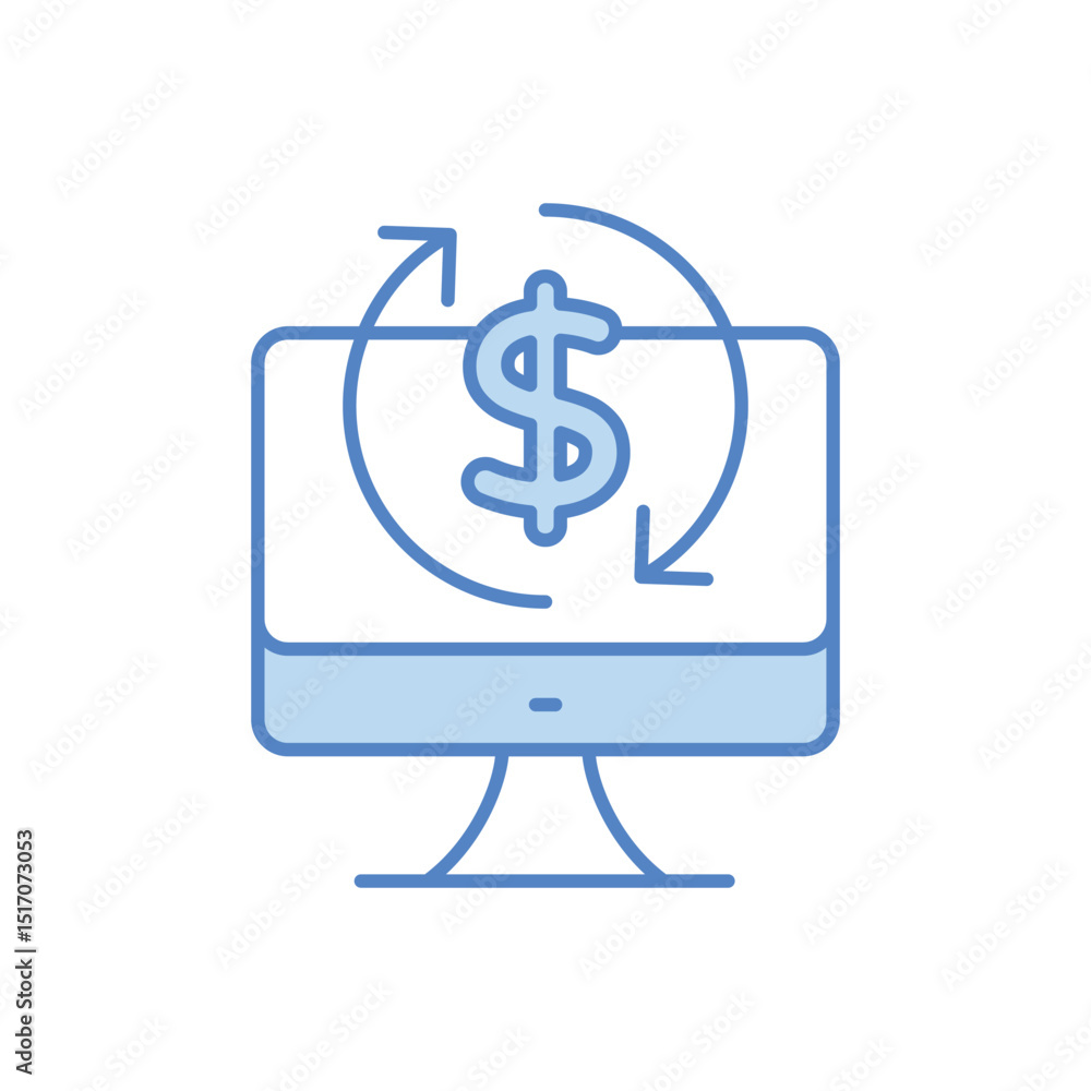 Online Money Earn Icon vector Online Money Earn Icon vector