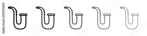 Saxophone icon graphic set. trendy stroke line style