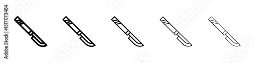 Scalpel icon graphic set. trendy stroke line style
