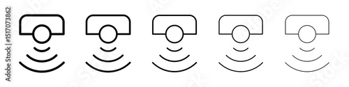 Sensor icon graphic set. trendy stroke line style