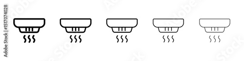 Sensor smoke icon graphic set. trendy stroke line style