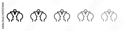 Share thoughts icon graphic set. trendy stroke line style