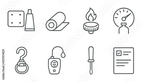 Home maintenance silhouette icon set. repair and diy tools in shadow style