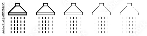 Shower down icon graphic set. trendy stroke line style