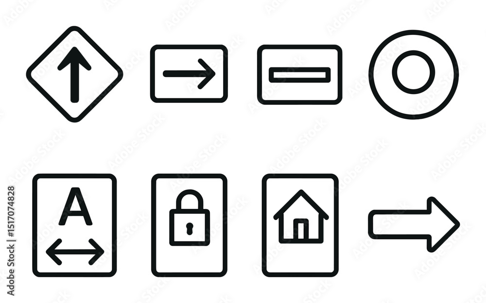 Traffic signs silhouette icon set. road symbols and highway signage graphics Traffic signs silhouette icon set. road symbols and highway signage graphics