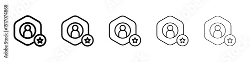 Skills icon graphic set. trendy stroke line style