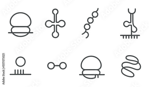 Abstract silhouette icon set for innovative design. minimalist and creative symbols