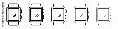 Smartwatch icon graphic set. trendy stroke line style
