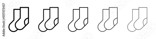 Socks icon graphic set. trendy stroke line style