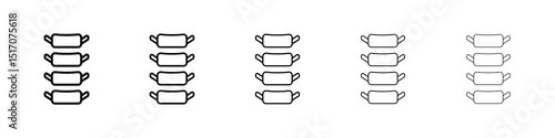 Spinal column icon graphic set. trendy stroke line style