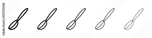 Spoon icon graphic set. trendy stroke line style
