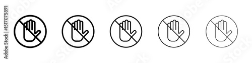 Stop signs graphic set. trendy stroke line style