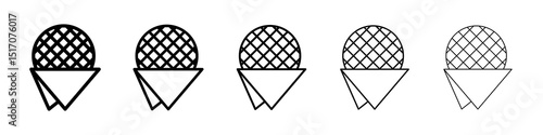 Stroopwafel icon graphic set. trendy stroke line style