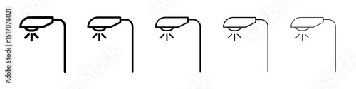 Street light icon graphic set. trendy stroke line style
