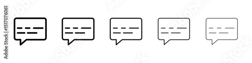 Subtitles icon graphic set. trendy stroke line style