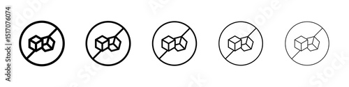 Sugar free icon graphic set. trendy stroke line style
