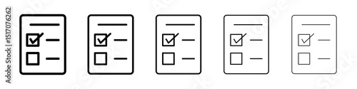 Survey icon graphic set. trendy stroke line style