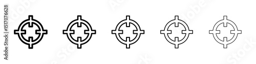 Target icon graphic set. trendy stroke line style