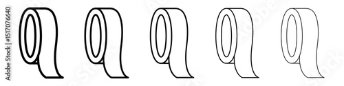 Tape icon graphic set. trendy stroke line style