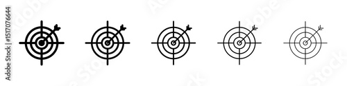 Target icon graphic set. trendy stroke line style