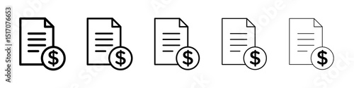 Tax icon graphic set. trendy stroke line style