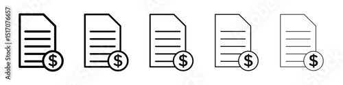 Tax icon graphic set. trendy stroke line style