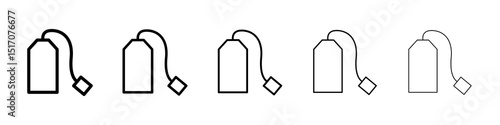 Tea bag icon graphic set. trendy stroke line style