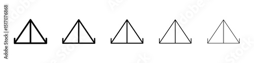 Tent icon graphic set. trendy stroke line style