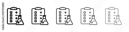 Test icon graphic set. trendy stroke line style