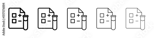 Test icon graphic set. trendy stroke line style