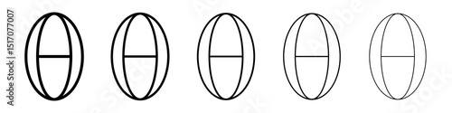 Theta icon graphic set. trendy stroke line style