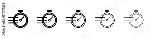 Time fast icon graphic set. trendy stroke line style