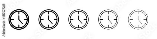 Time icon graphic set. trendy stroke line style