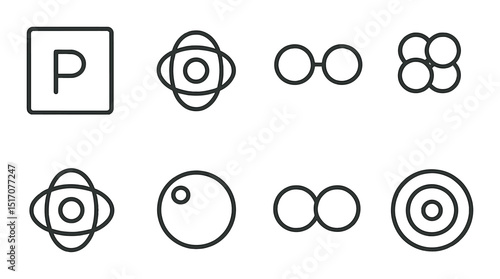 Abstract geometric icon set. minimalist flat style symbols for design and creativity
