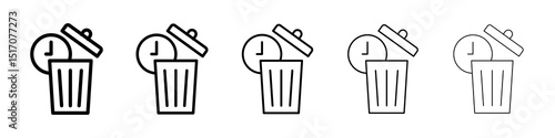 Time waste icon graphic set. trendy stroke line style