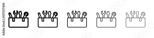 Toolbox icon graphic set. trendy stroke line style