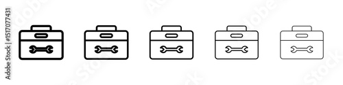 Toolbox icon graphic set. trendy stroke line style
