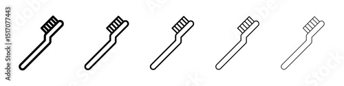 Toothbrush icon graphic set. trendy stroke line style