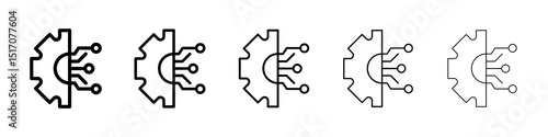 Transform icon graphic set. trendy stroke line style