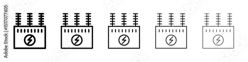 Transformer icon graphic set. trendy stroke line style
