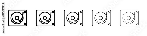 Turntable icon graphic set. trendy stroke line style
