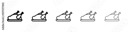 Turkey icon graphic set. trendy stroke line style