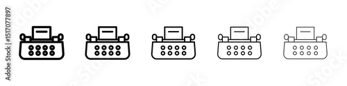 Typewriter icon graphic set. trendy stroke line style