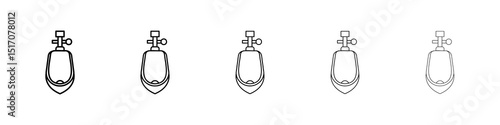 Urinal icon graphic set. trendy stroke line style