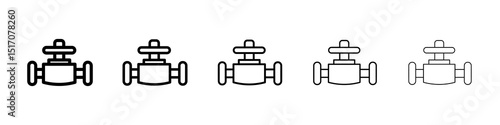 Valve icon graphic set. trendy stroke line style